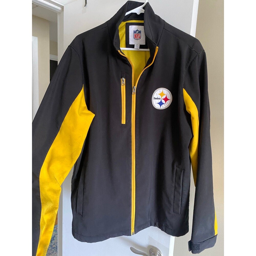 NFL Pittsburgh Steelers Football Jacket Mens Medium Sports Coat Game Tailgate